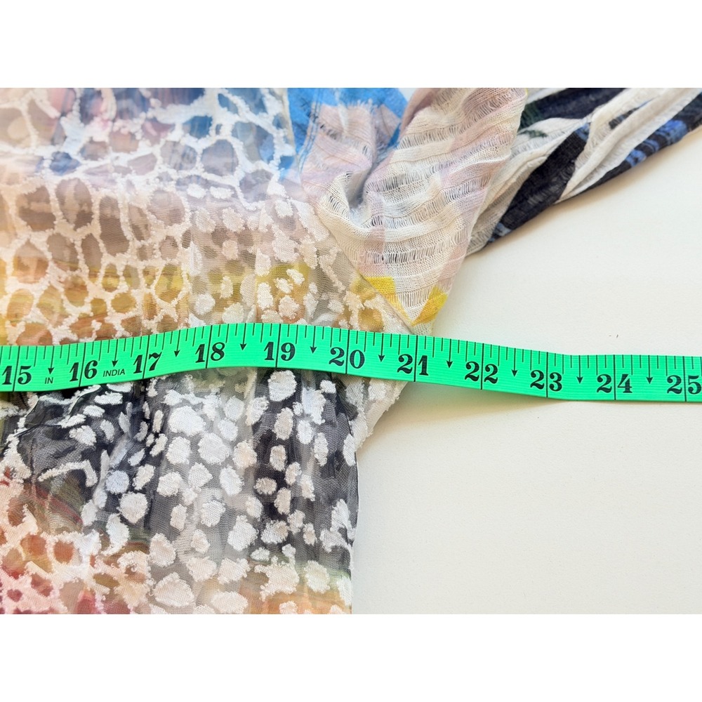 Impulse California Top Sz XL Abstract Print Lace Asymmetrical Artsy Dopamine - Picture 7 of 9